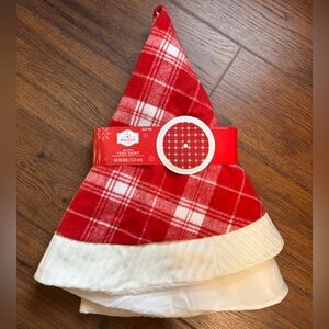 NWT Holiday Time Red and White Plaid Christmas Tree Skirt 48 inches